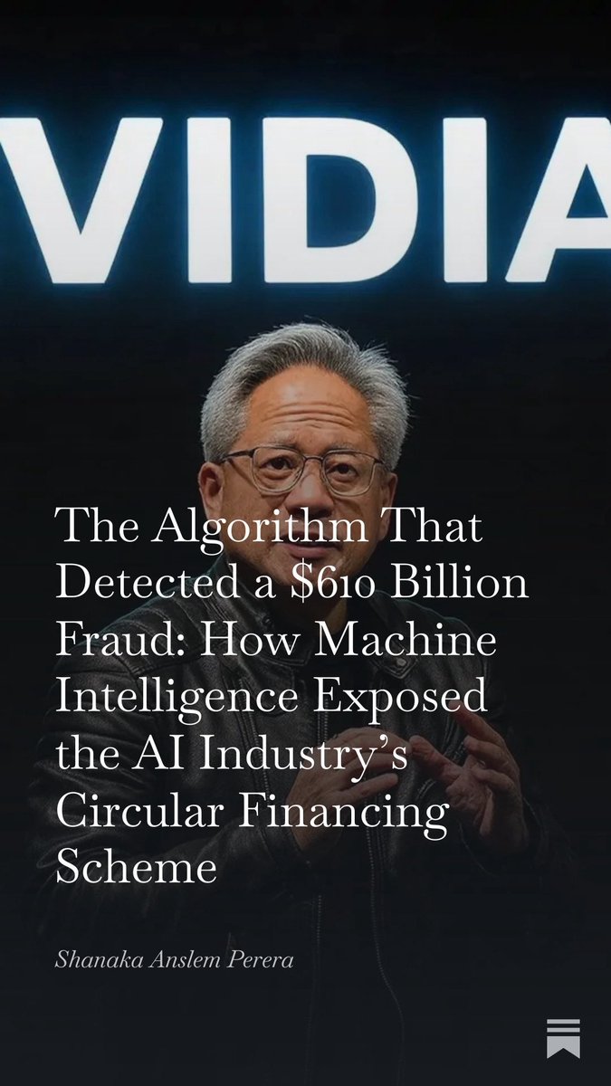 A promotional graphic resembling a book cover on a black background, featuring the large white NVIDIA logo repeated multiple times at the top, a portrait of an older Asian man (Jensen Huang, Nvidia CEO) wearing glasses and a black leather jacket, looking directly at the viewer, with overlaid white text announcing a title about detecting AI fraud, and the author's name at the bottom.